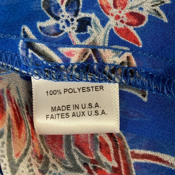 MISA Dominique Ruffle Mini Dress Sireneuse Floral Blue Red Size Medium NWT - Picture 11 of 11